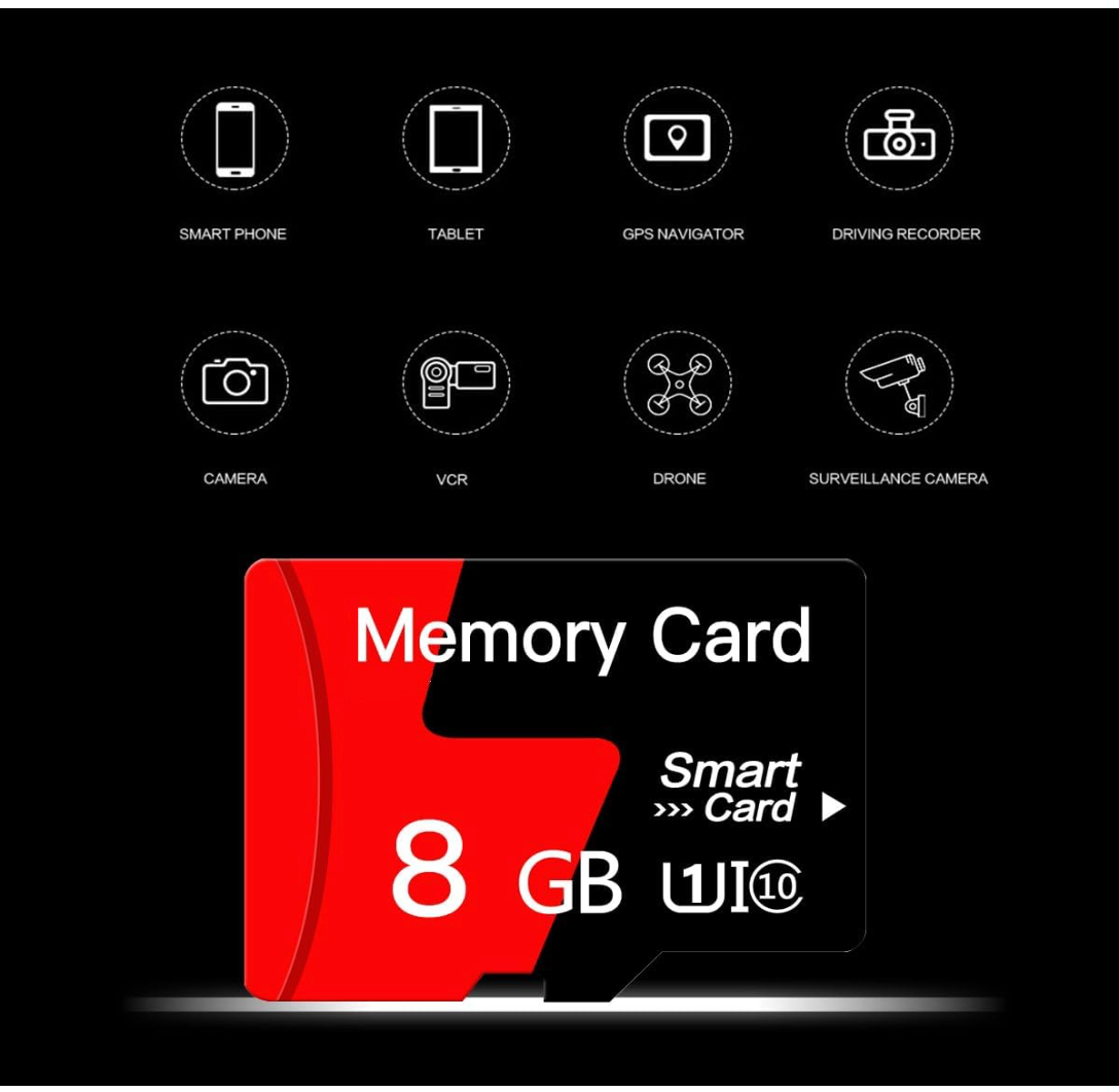 8GB Micro SD Card Memory Card With Adapter High Speed Class 10 For Smartphone,Camera,Security Cams,Tablet and Drone